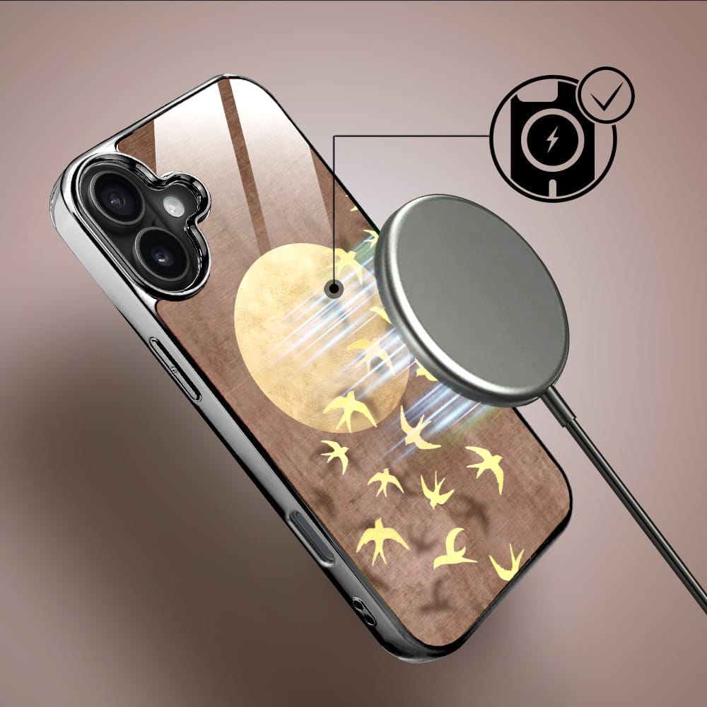 Etui do iPhone 16 IBIZU Elite Glass z MagSafe Magia Azji, Taniec jaskółek, czarne - obrazek 7