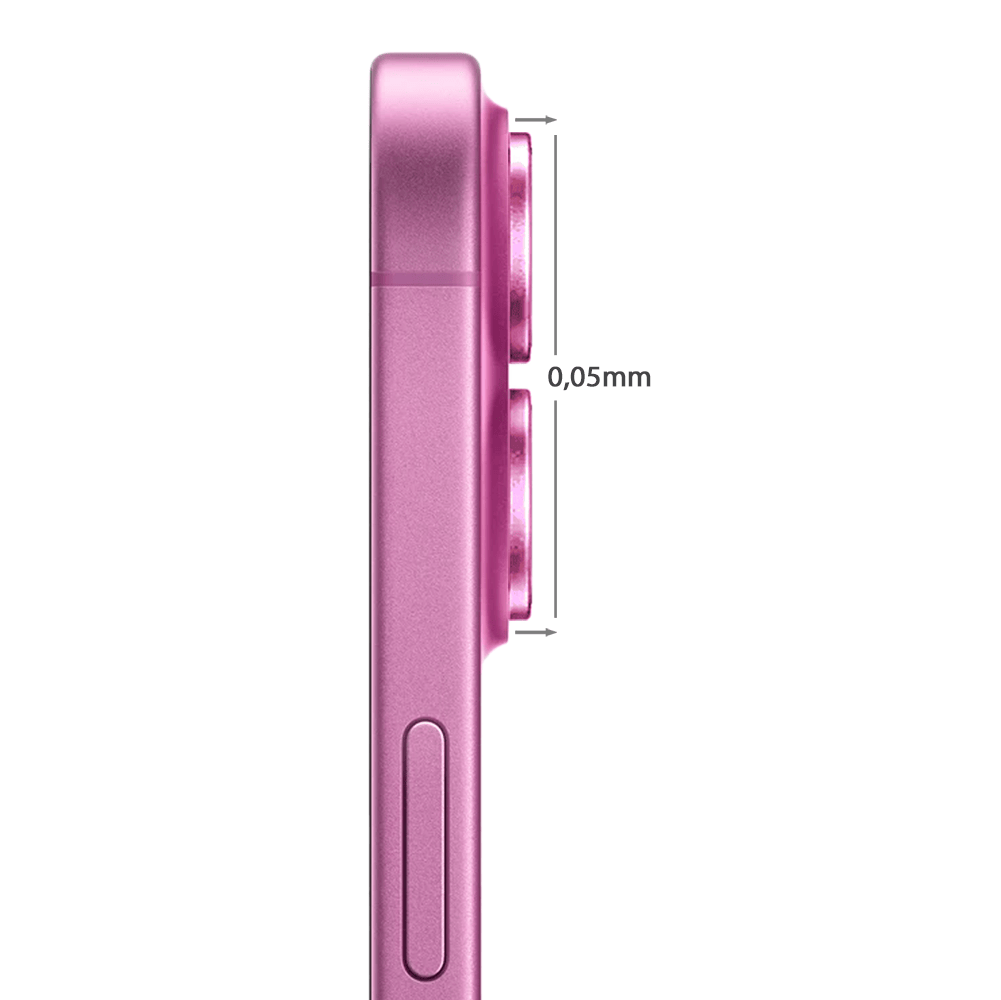 Metalowa osłona obiektywu aparatu ze szkła hartowanego 9H do iPhone 16 Plus, 1 zestaw, różowa - obrazek 3