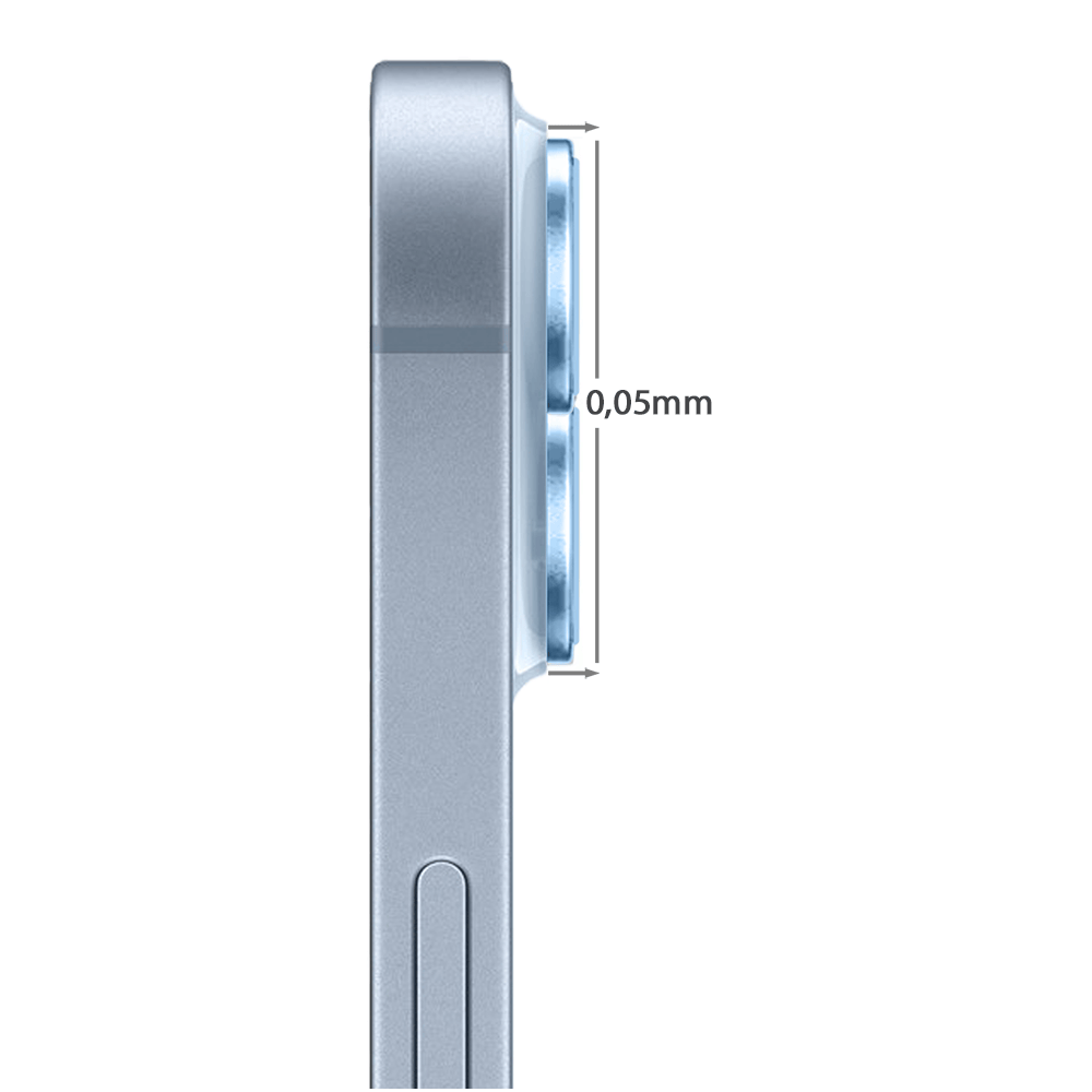 Metalowa osłona obiektywu aparatu ze szkła hartowanego 9H do iPhone 14, 1 zestaw, niebieska - obrazek 3