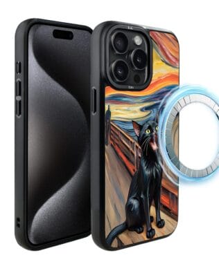Etui do iPhone 15 Pro Max IBIZU DropGuard Matt z MagSafe, Edvard Munch, krzyk kota