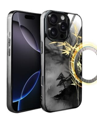 Etui do iPhone 16 Pro Max IBIZU Elite Glass z MagSafe Magia Azji, Złoty bambus, czarne