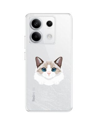 Etui do Xiaomi Redmi Note 13 Pro 5G przeźroczyste, silikonowe Flexi, kot birmański