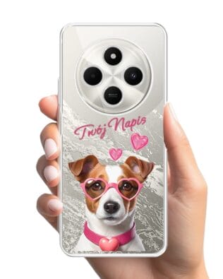 Etui do Xiaomi POCO C75 przeźroczyste, silikonowe Flexi, Puppy Love, pies rasy Jack Russell Terrier