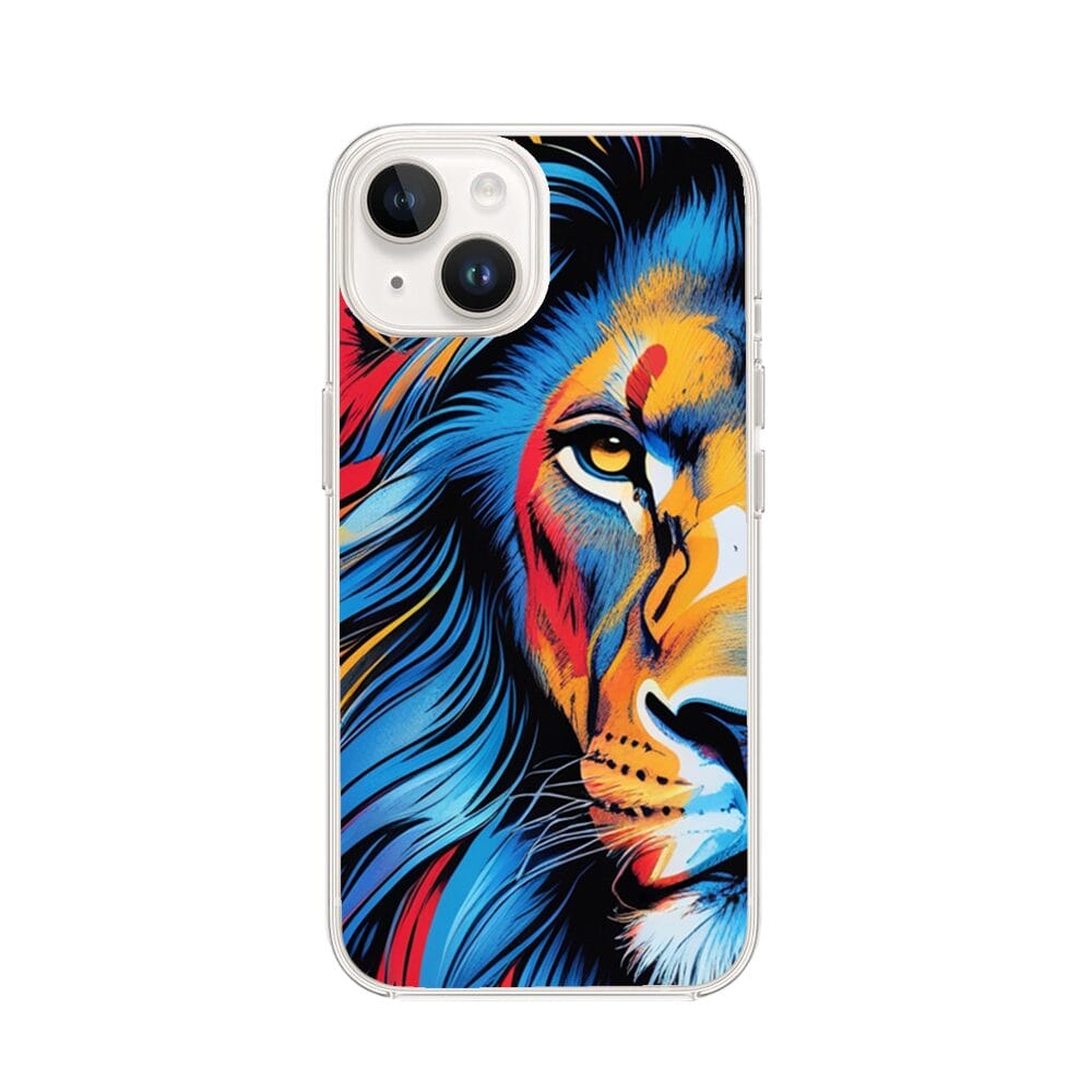 Etui do iPhone 13 Mini przeźroczyste, silikonowe Flexi, Dzika Mandala, Lwie spojrzenie