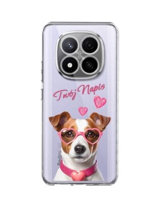 Etui do Xiaomi Redmi Note 14 Pro 4G przeźroczyste, silikonowe Flexi, Puppy Love, pies rasy Jack Russell Terrier