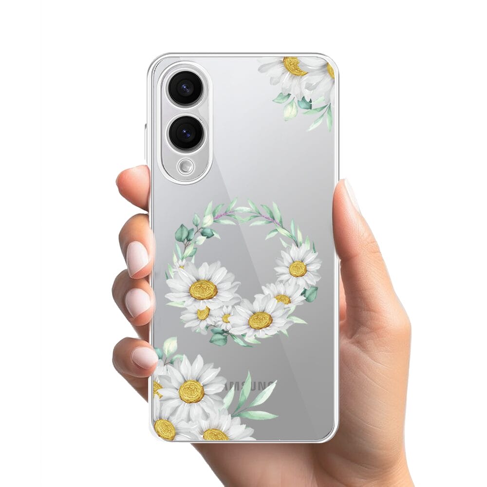 Etui do Samsung Galaxy S25 Edge przeźroczyste, silikonowe Flexi, wianek stokrotek - obrazek 2