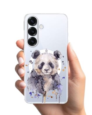 Etui do Samsung Galaxy S25 Plus z MagSafe przeźroczyste, silikonowe Flexi, Akwarelowe Zoo, Panda