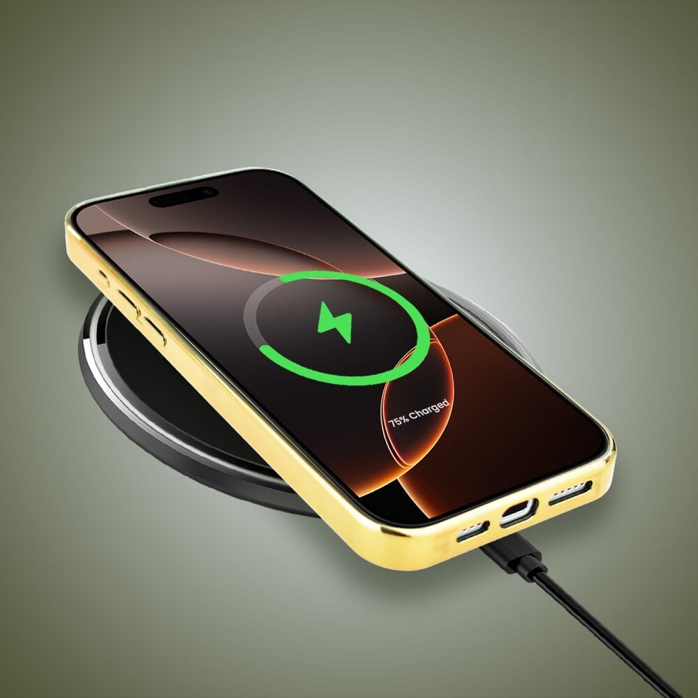 Etui do iPhone 16 Pro Max IBIZU Elite Glass z MagSafe Kwiaty, Taniec ważek, złote - obrazek 8