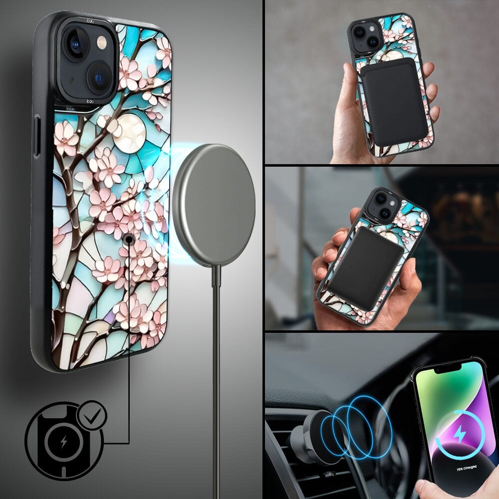 Etui do iPhone 14 Plus IBIZU DropGuard Matt z MagSafe, Barwy Szkła, Księżycowa Wiśnia - obrazek 8