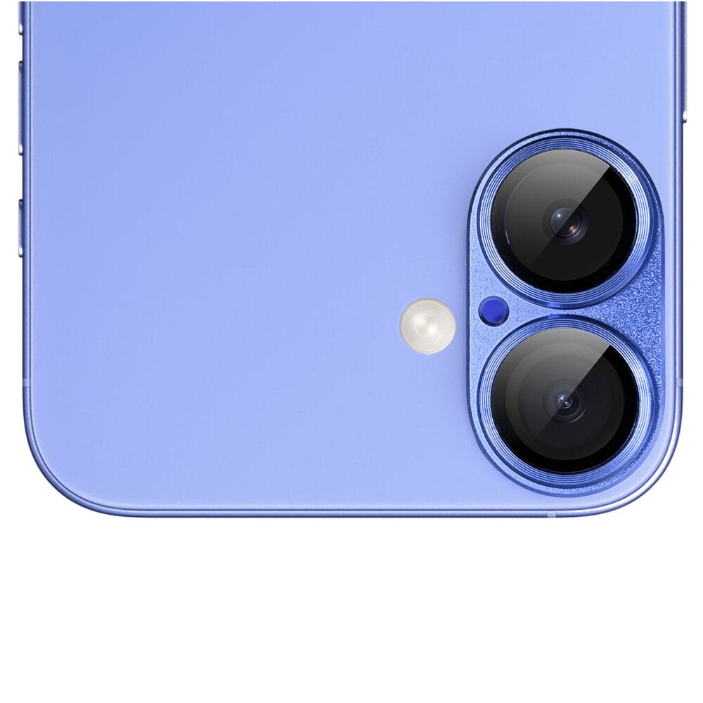 Metalowa osłona na cały aparat z wbudowanymi szkłami do iPhone 16 Plus, ultramaryna - obrazek 3