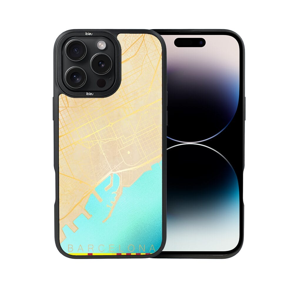 Etui do iPhone 14 Pro IBIZU DropGuard Matt z MagSafe, Mapy Świata, Barcelona - obrazek 2