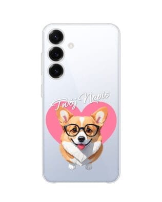 Etui do Samsung Galaxy S25 Plus przeźroczyste, silikonowe Flexi, Puppy Love, pies rasy Corgi