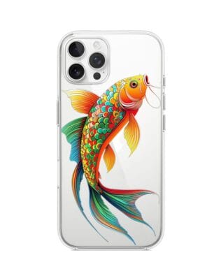 Etui do iPhone 12 Pro Max przeźroczyste, silikonowe Flexi, Dzika Mandala, Złota ryba