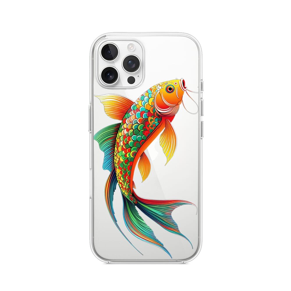 Etui do iPhone 12 Pro Max przeźroczyste, silikonowe Flexi, Dzika Mandala, Złota ryba