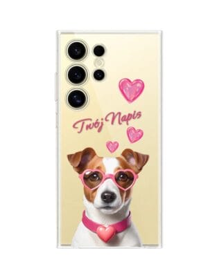 Etui do Samsung Galaxy S24 Ultra przeźroczyste, silikonowe Flexi, Puppy Love, pies rasy Jack Russell Terrier