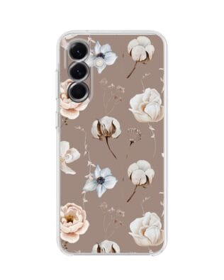 Etui do Samsung Galaxy A56 5G przeźroczyste, silikonowe Flexi, akwarelowe kwiatki