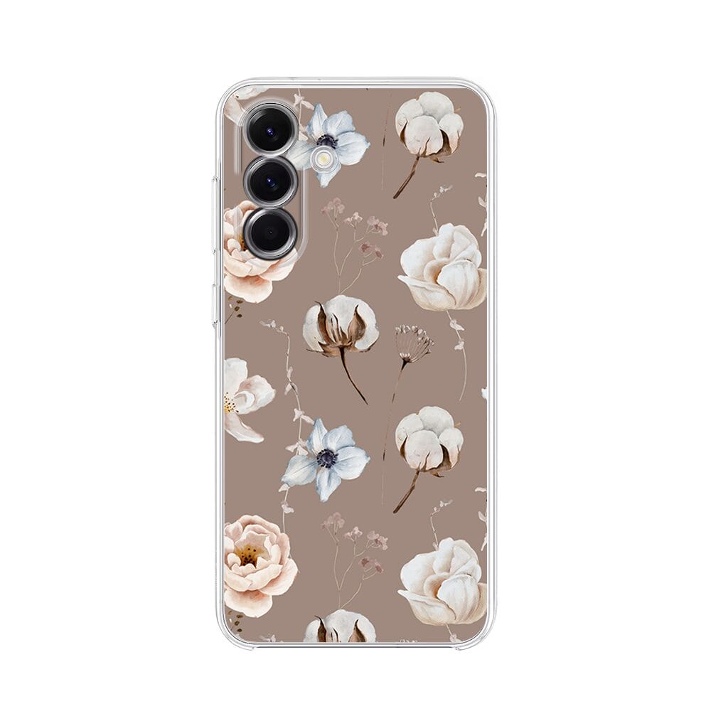 Etui do Samsung Galaxy A56 5G przeźroczyste, silikonowe Flexi, akwarelowe kwiatki