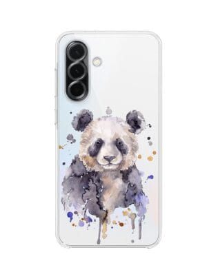 Etui do Samsung Galaxy A36 5G przeźroczyste, silikonowe Flexi, Akwarelowe Zoo, Panda