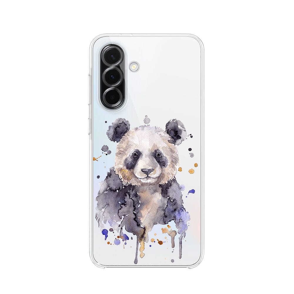 Etui do Samsung Galaxy A36 5G przeźroczyste, silikonowe Flexi, Akwarelowe Zoo, Panda