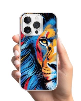Etui do iPhone 14 Pro Max przeźroczyste, silikonowe Flexi, Dzika Mandala, Lwie spojrzenie