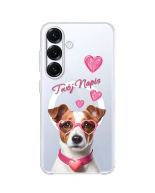 Etui do Samsung Galaxy S25 Plus z MagSafe przeźroczyste, silikonowe Flexi, Puppy Love, pies rasy Jack Russell Terrier