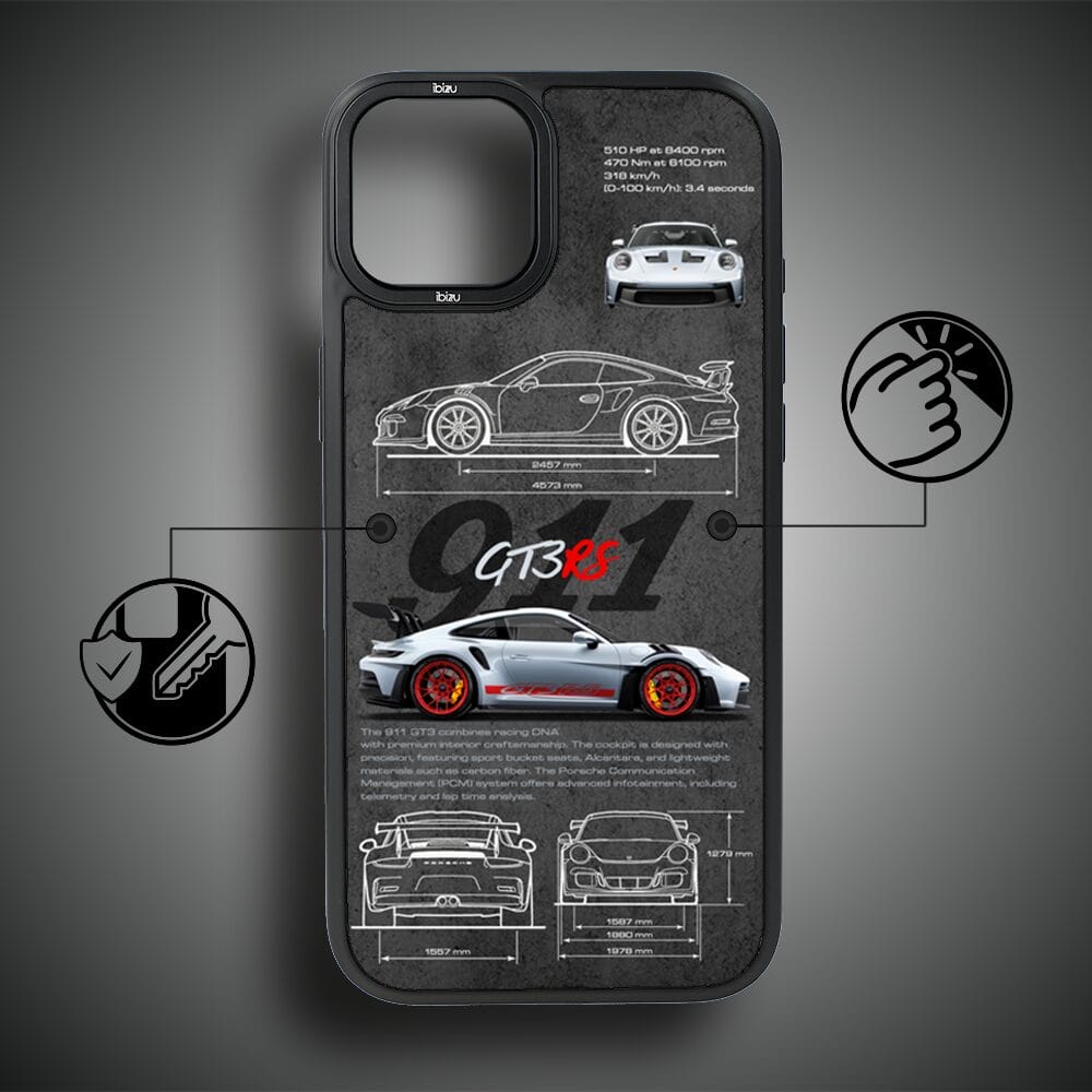 Etui do iPhone 15 IBIZU DropGuard Matt z MagSafe, TechDrive, 911 GT3 RS - obrazek 7