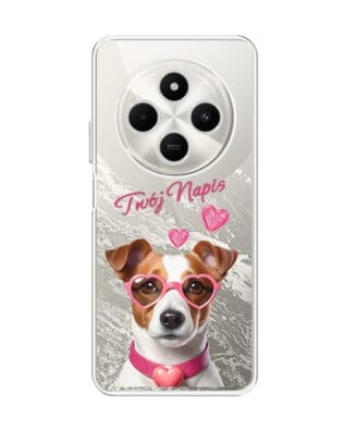 Etui do Xiaomi POCO C75 przeźroczyste, silikonowe Flexi, Puppy Love, pies rasy Jack Russell Terrier