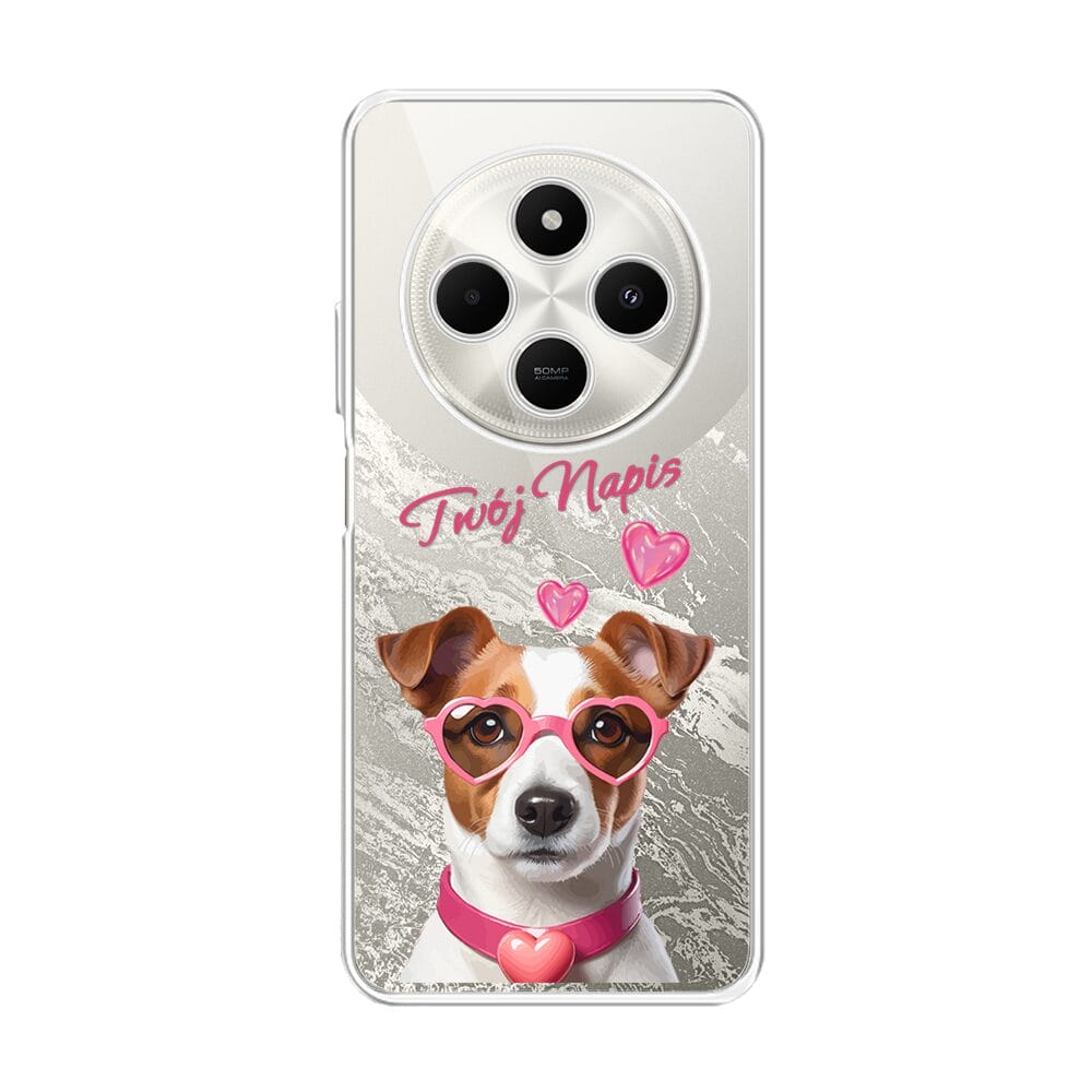 Etui do Xiaomi POCO C75 przeźroczyste, silikonowe Flexi, Puppy Love, pies rasy Jack Russell Terrier