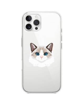 Etui do iPhone 12 Pro przeźroczyste, silikonowe Flexi, kot birmański
