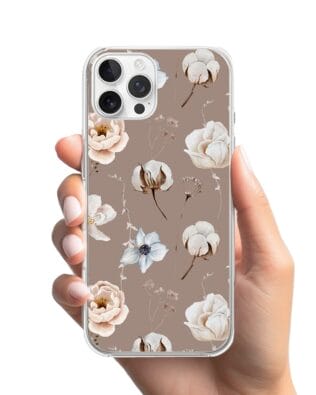 Etui do iPhone 12 Pro Max przeźroczyste, silikonowe Flexi, akwarelowe kwiatki