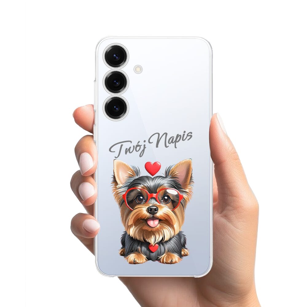 Etui do Samsung Galaxy S25 Plus przeźroczyste, silikonowe Flexi, Puppy Love, pies rasy York - obrazek 2