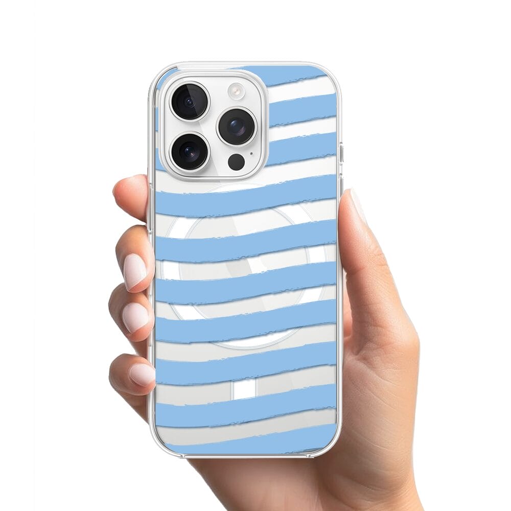 Etui do iPhone 16 Pro z MagSafe przeźroczyste, silikonowe Flexi, fale morskie - obrazek 2