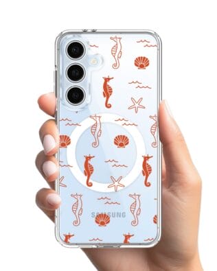 Etui do Samsung Galaxy S24 FE z MagSafe przeźroczyste, silikonowe Flexi, wakacyjne wzory