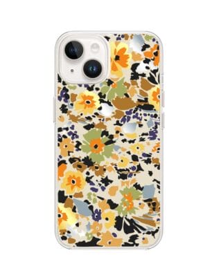 Etui do iPhone 14 Plus z MagSafe przeźroczyste, silikonowe Flexi, malowane kwiatki