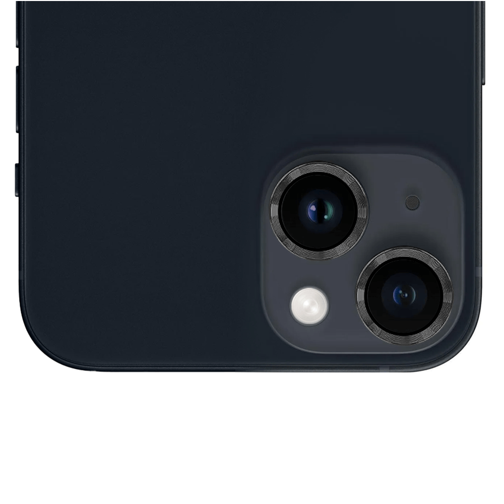 Metalowa osłona obiektywu aparatu ze szkła hartowanego 9H do iPhone 14 Plus, 1 zestaw, czarna - obrazek 5