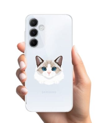 Etui do Samsung Galaxy A35 5G przeźroczyste, silikonowe Flexi, kot birmański