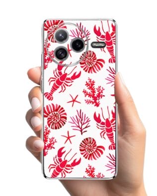 Etui do Xiaomi POCO F7 Ultra przeźroczyste, silikonowe Flexi, krab, muszle