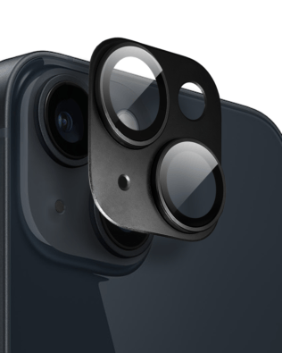 Metalowa osłona na cały aparat z wbudowanymi szkłami do iPhone 14, czarna