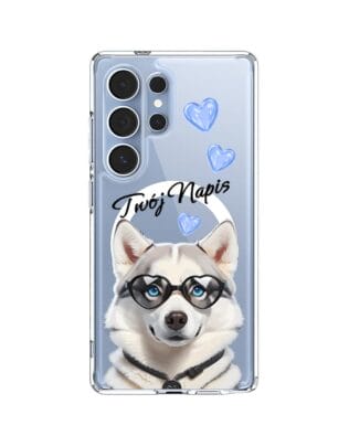 Etui do Samsung Galaxy S25 Ultra z MagSafe przeźroczyste, silikonowe Flexi, Puppy Love, pies rasy Husky
