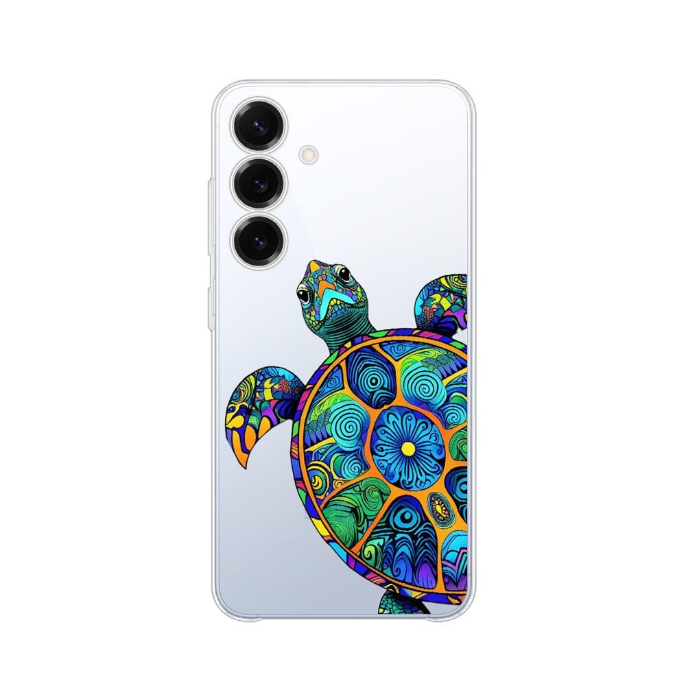 Etui do Samsung Galaxy S25 Plus przeźroczyste, silikonowe Flexi, Dzika Mandala, Żółw