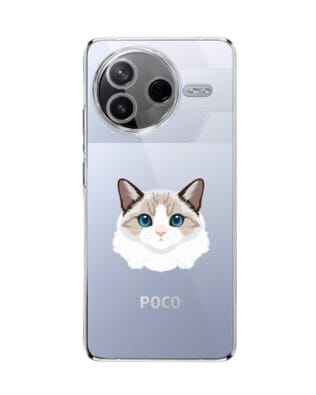 Etui do Xiaomi POCO F7 Pro przeźroczyste, silikonowe Flexi, kot birmański