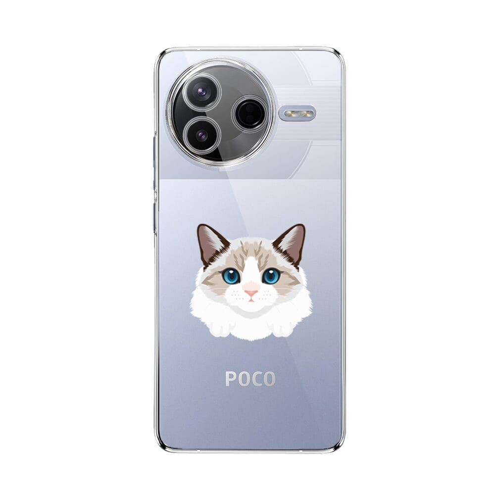 Etui do Xiaomi POCO F7 Pro przeźroczyste, silikonowe Flexi, kot birmański