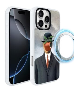 Etui do iPhone 16 Pro IBIZU DropGuard Matt z MagSafe, Rene Magritte, syn człowieczy