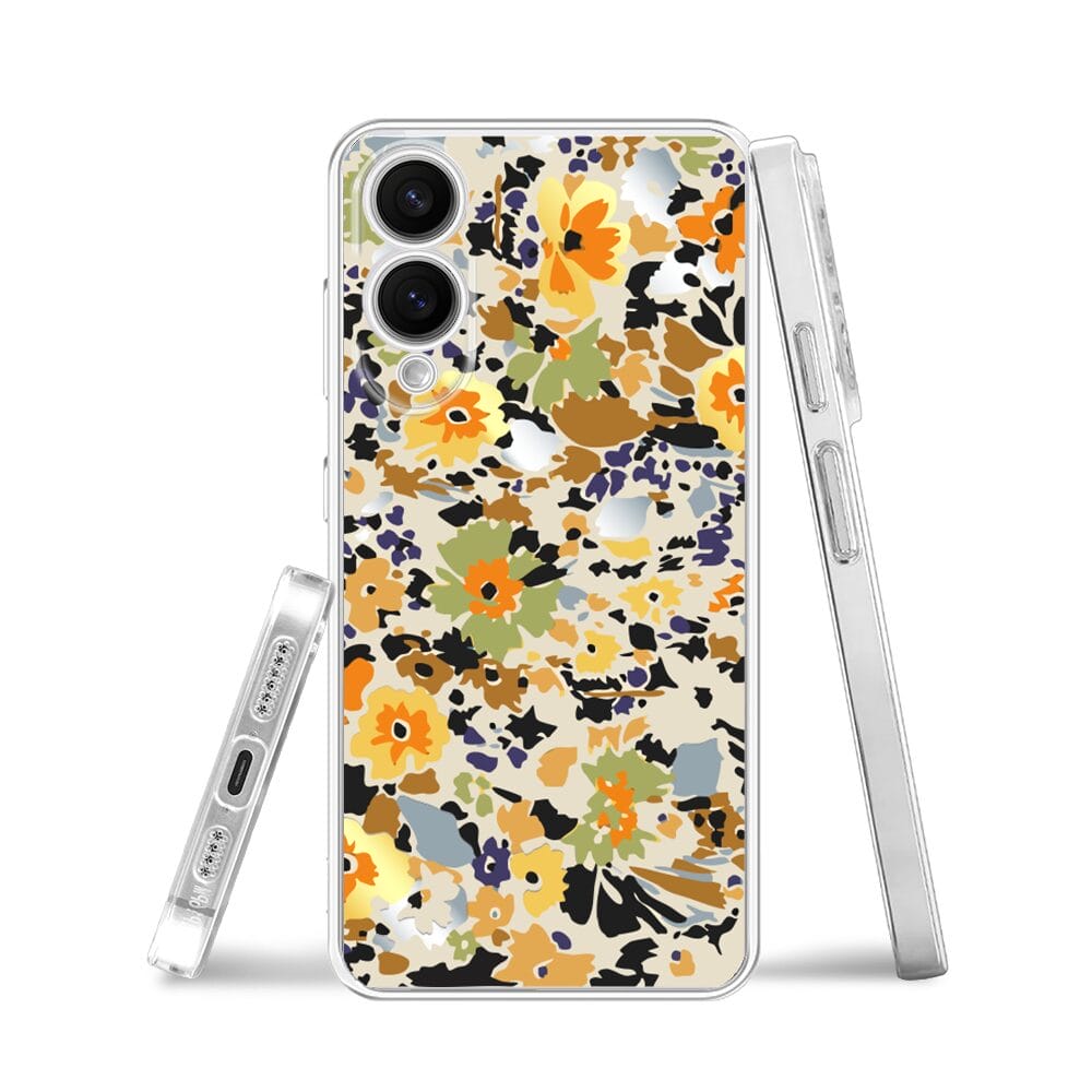 Etui do Samsung Galaxy S25 Edge przeźroczyste, silikonowe Flexi, malowane kwiatki - obrazek 3