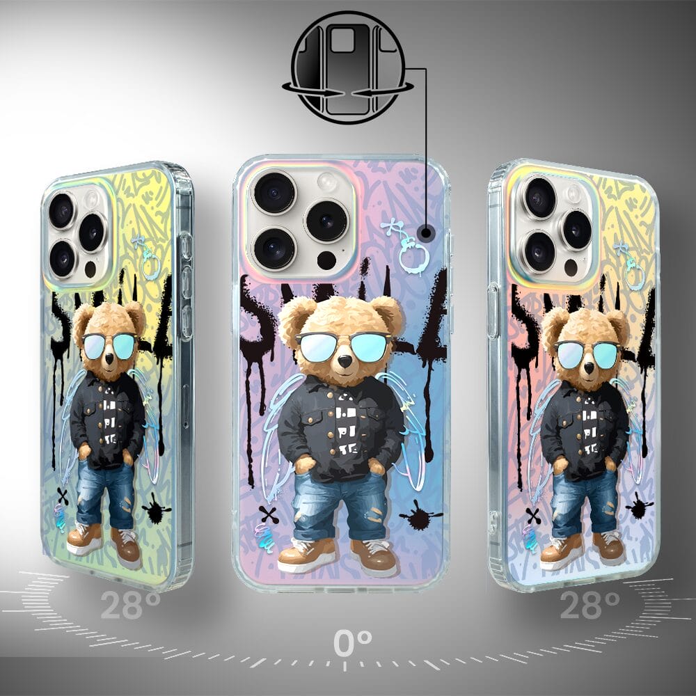 Etui do iPhone 14 Pro IBIZU California Sunset, zmieniające kolor, Graffiti Boy, artystyczny miś - obrazek 2