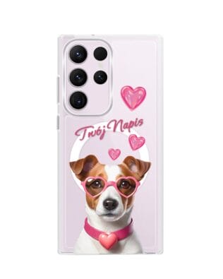Etui do Samsung Galaxy S23 Ultra z MagSafe przeźroczyste, silikonowe Flexi, Puppy Love, pies rasy Jack Russell Terrier