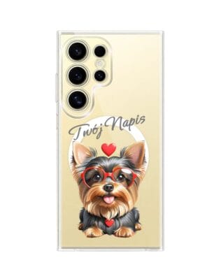 Etui do Samsung Galaxy S24 Ultra z MagSafe przeźroczyste, silikonowe Flexi, Puppy Love, pies rasy York