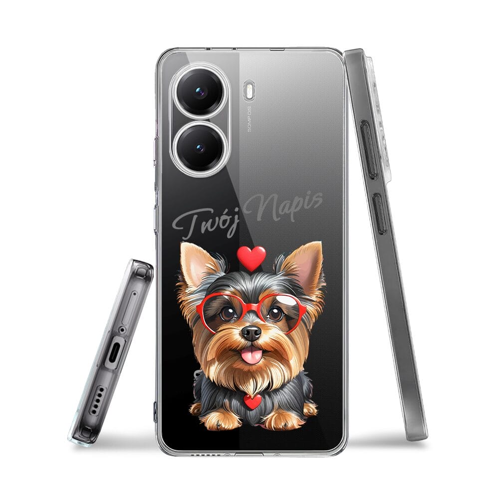 Etui do Xiaomi POCO X7 Pro przeźroczyste, silikonowe Flexi, Puppy Love, pies rasy York - obrazek 3