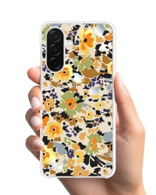 Etui do Samsung Galaxy A26 5G z MagSafe przeźroczyste, silikonowe Flexi, malowane kwiatki