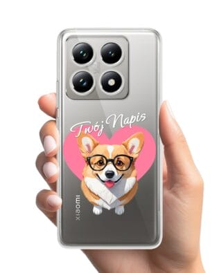 Etui do Xiaomi 14T Pro przeźroczyste, silikonowe Flexi, Puppy Love, pies rasy Corgi